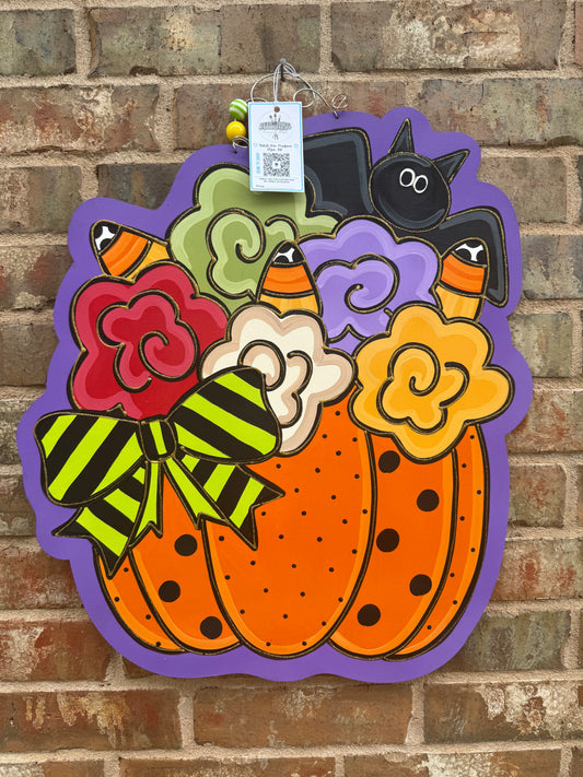 Candy Corn Blooms Door Hanger
