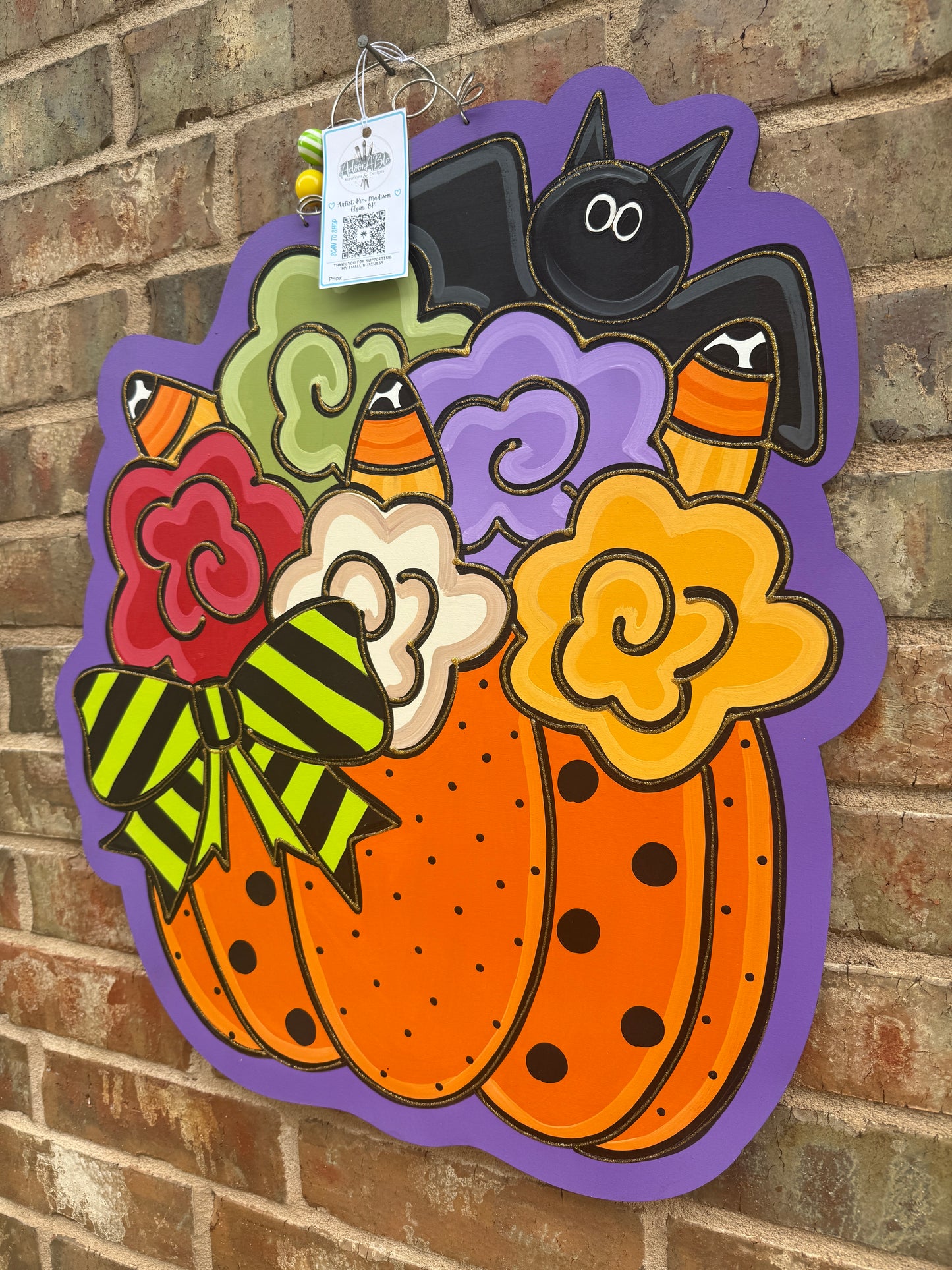 Candy Corn Blooms Door Hanger