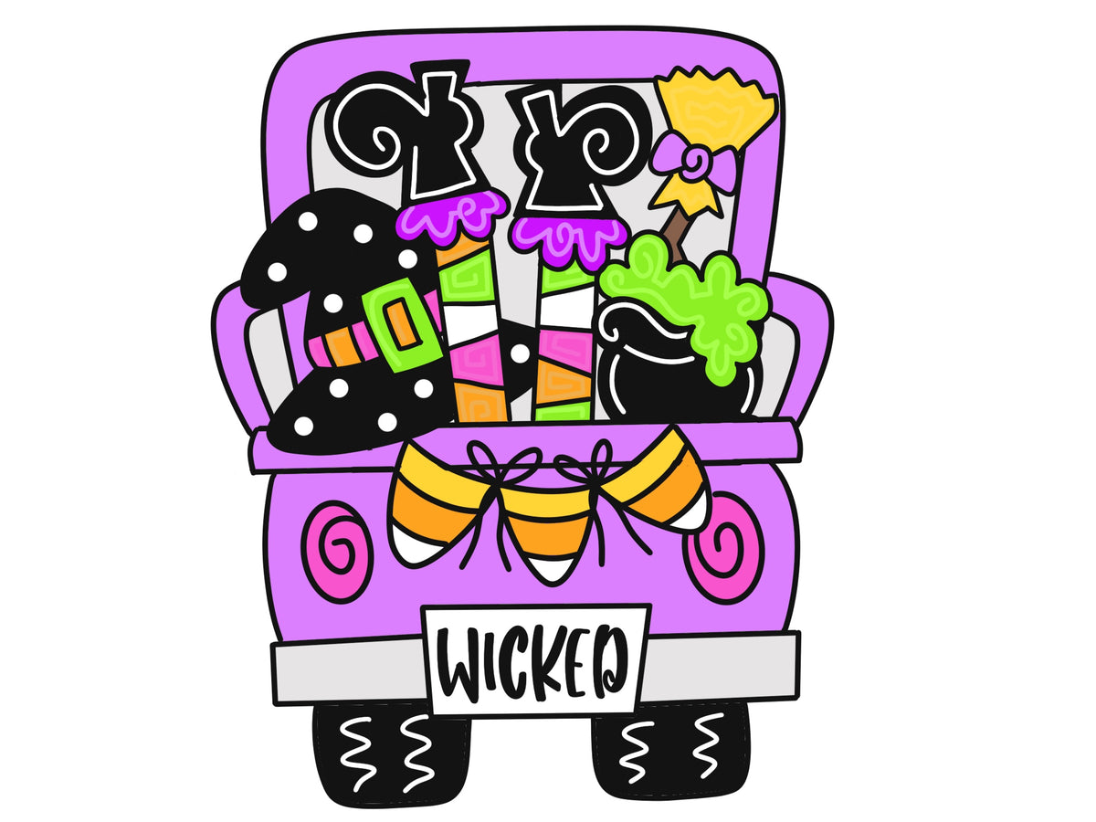 Halloween Witch Truck - Painted Beauty Designs