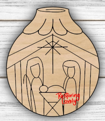 Nativity Round Ornament - Restoring Lovely