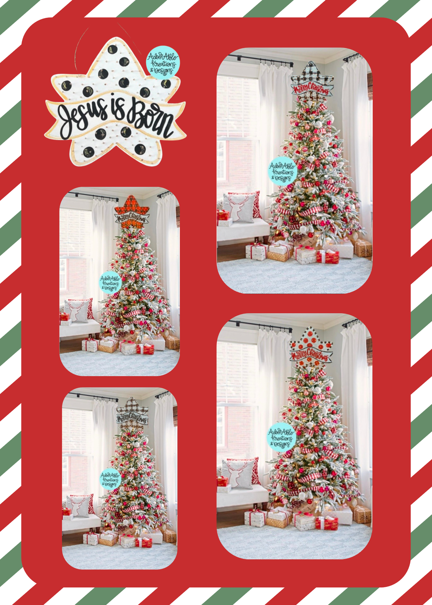 Lighted Star Tree Topper Merry Christmas