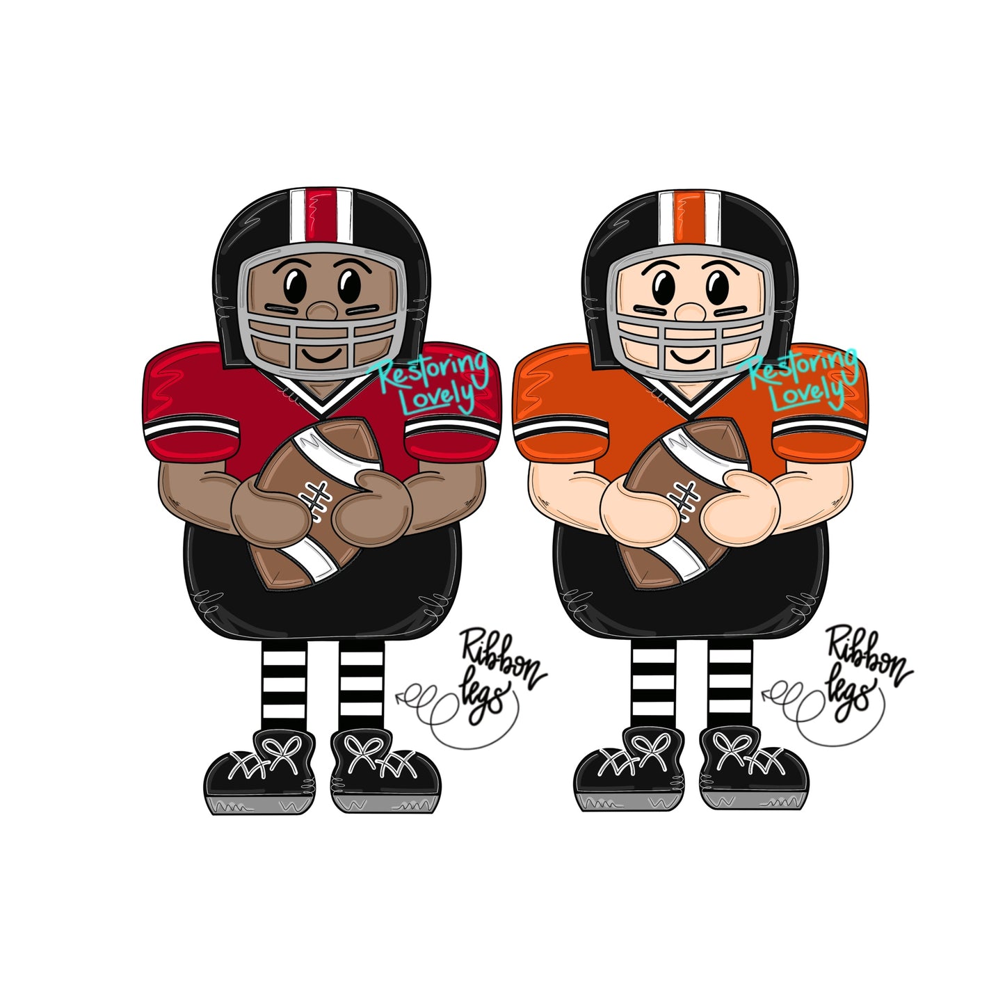 Ribbon Leg Football Player - Restoring Lovely