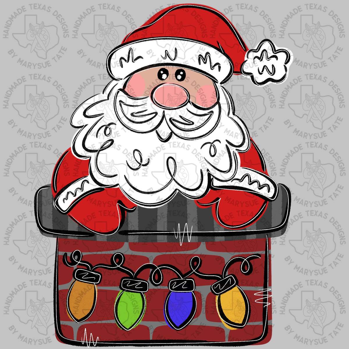 Santa Chimney - Handmade Texas Designs