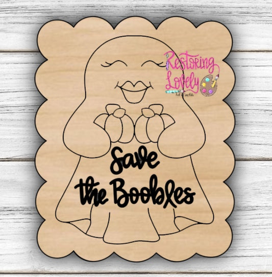 Save the boobies ghost w/frame - Restoring Lovely