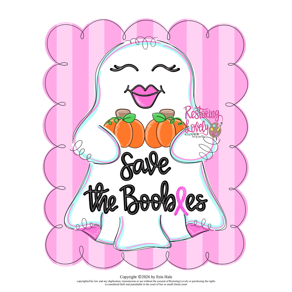 Save the boobies ghost w/frame - Restoring Lovely