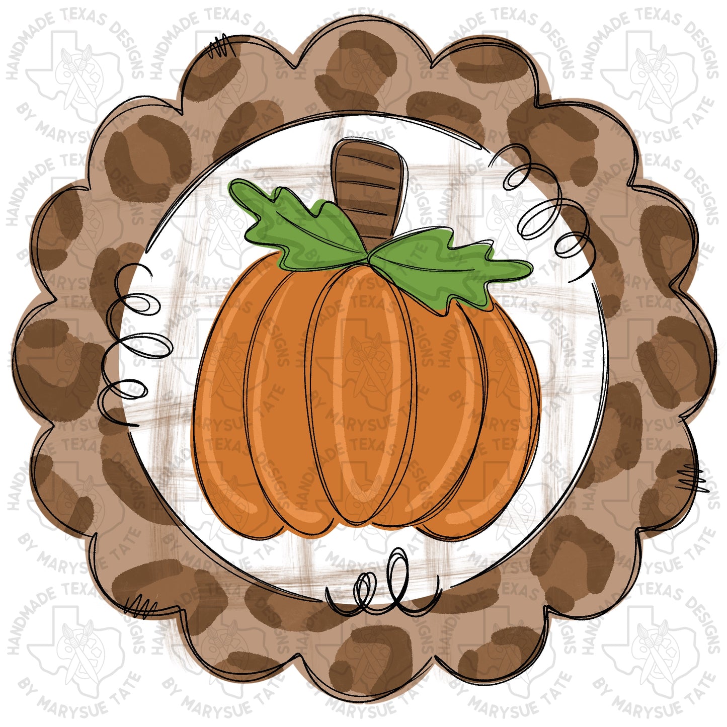 Scallop Circle Pumpkin - Handmade Texas Designs