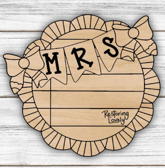 Scalloped Mrs Teacher  - Restoring Lovely