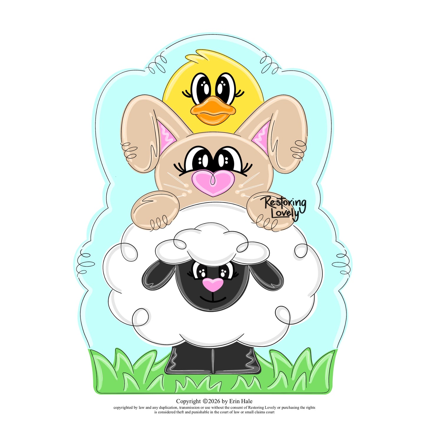 Sheep Bunny Chicken Stack - Restoring Lovely