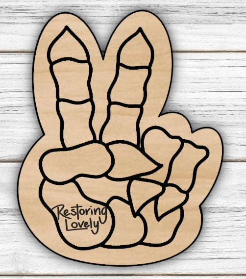 Skeleton Peace Hand - Restoring Lovely