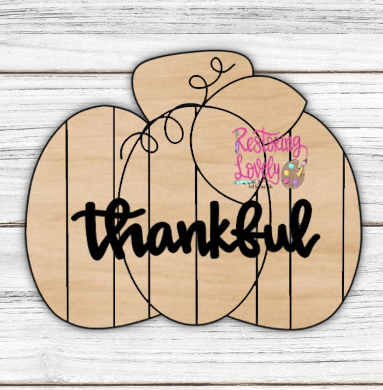 Striped Thankful Pumpkin - Restoring Lovely