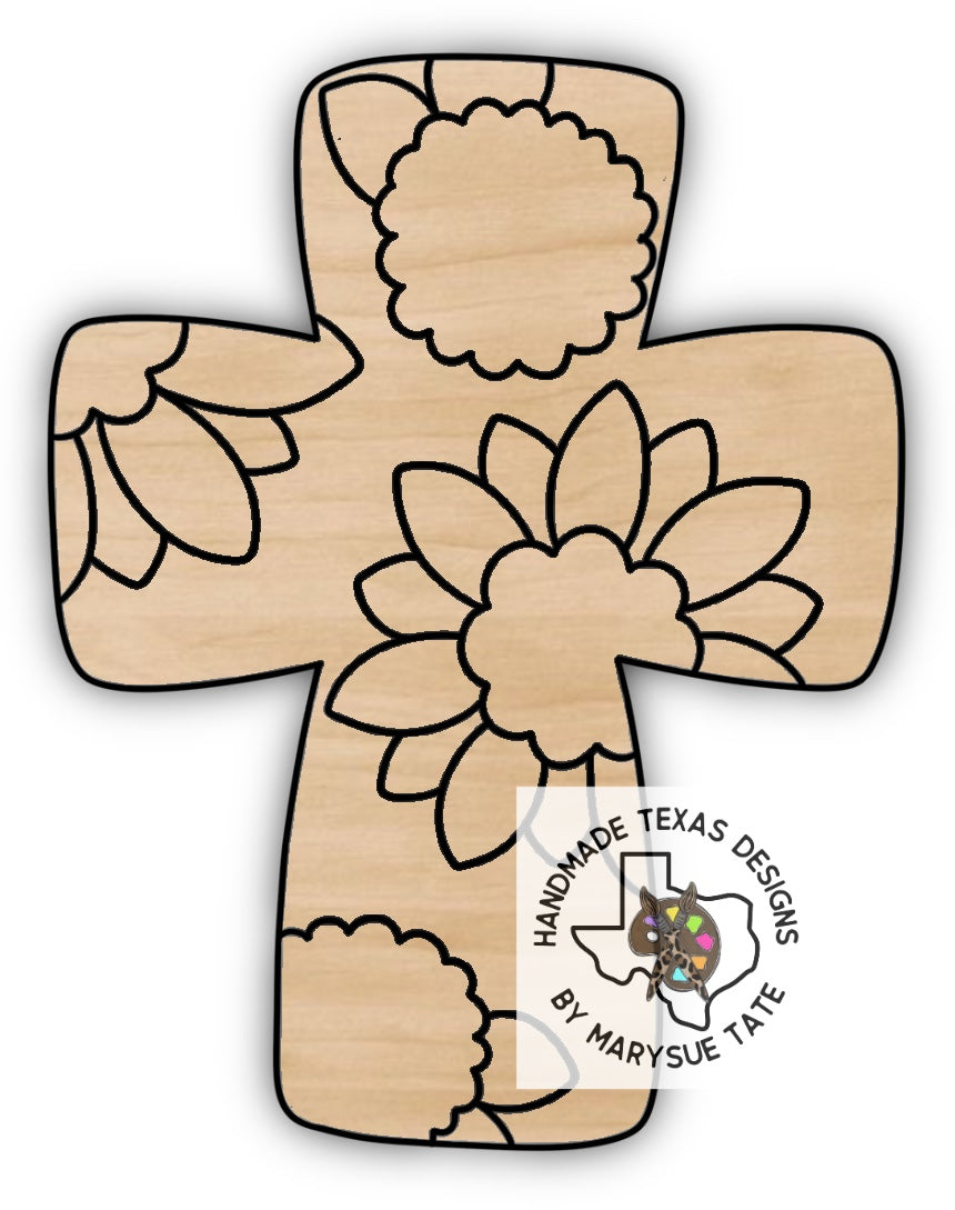 Sunflower Cross - Handmade Texas Designs