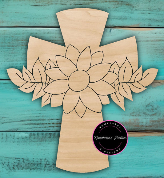 Sunflower Cow Print Cross - Nanabelle's Pretties