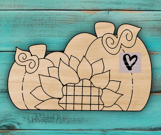 Teal Pumpkin Sunflower - Painted Beauty Designs