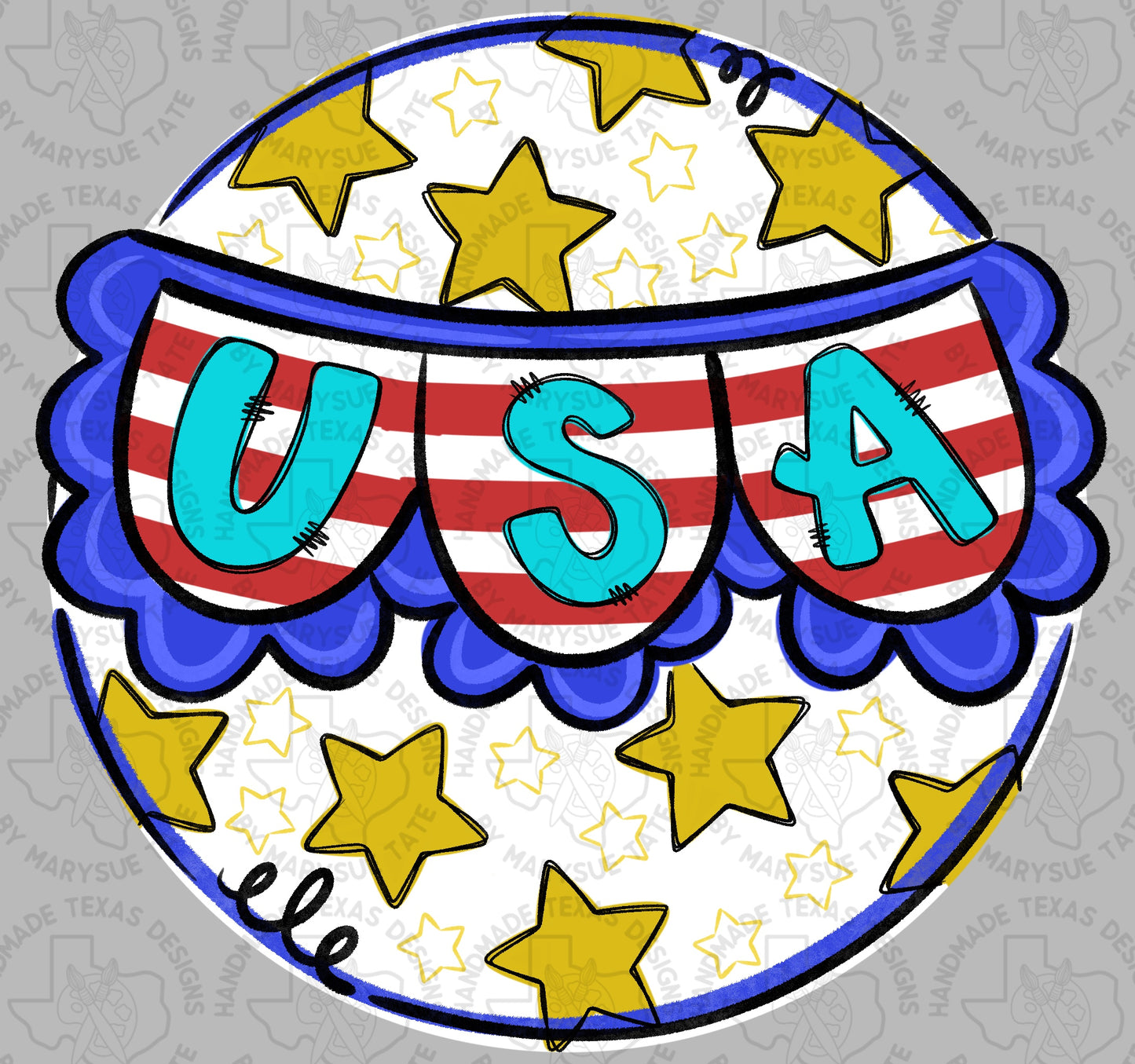 USA Round  - Handmade Texas Designs