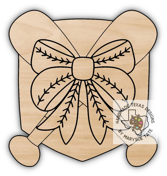 Baseball Bow - Handmade Texas Designs