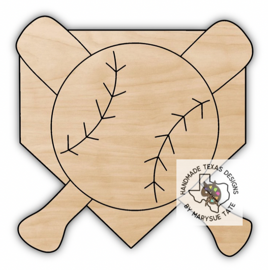 Baseball Home Plate - Handmade Texas Designs
