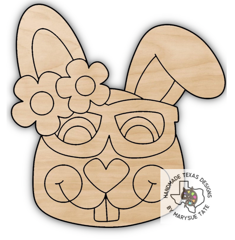 Bunny w/Glasses - Handmade Texas Designs