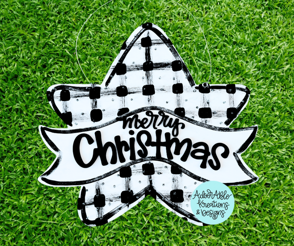 Lighted Star Tree Topper with 3D Merry Christmas