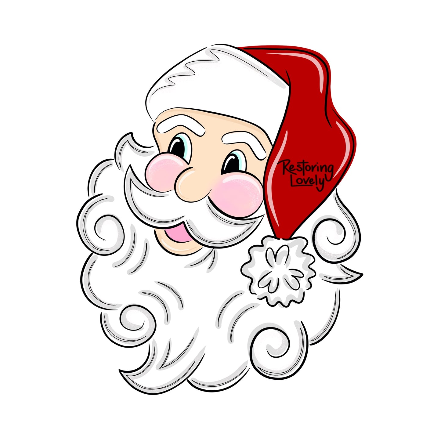 Vintage Santa Face - Restoring Lovely