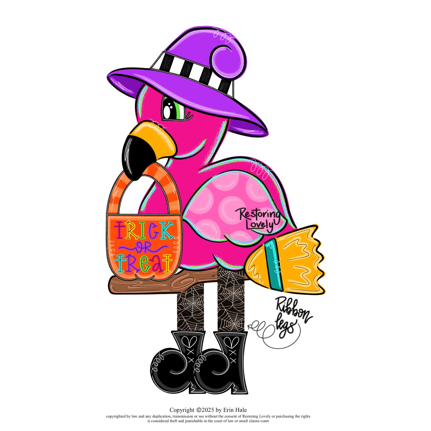 Witch Flamingo Ribbon Legs - Restoring Lovely