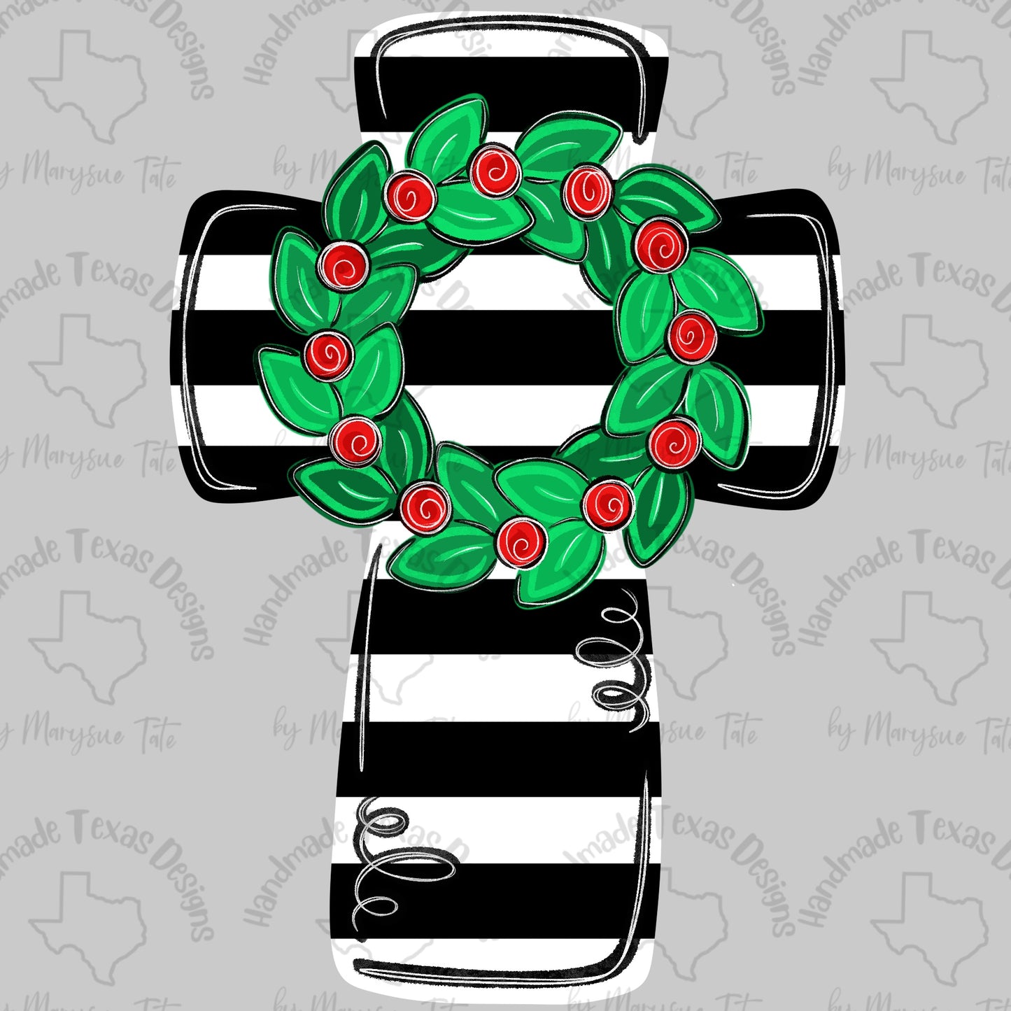 Wreath Cross - Handmade Texas Designs