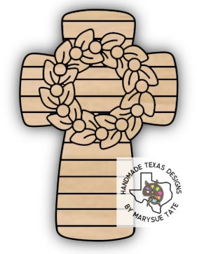 Wreath Cross - Handmade Texas Designs