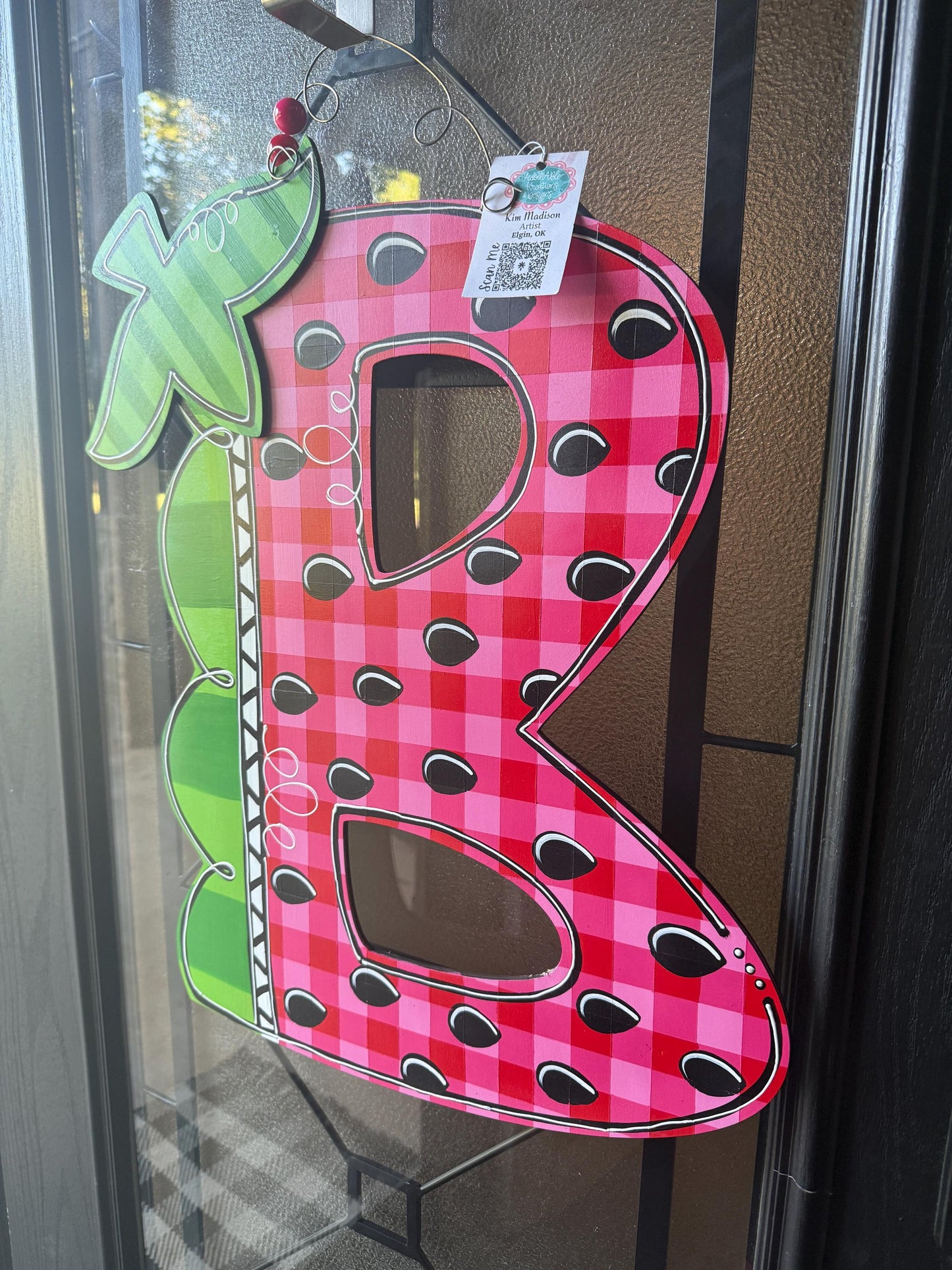 Watermelon Letter door hanger, Choose your letter, Approx 17"x22"