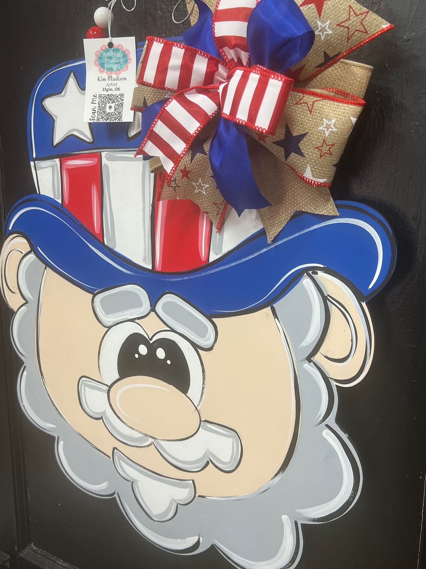 Uncle Sam Door Hanger, Patriotic USA Decor (19"x22")