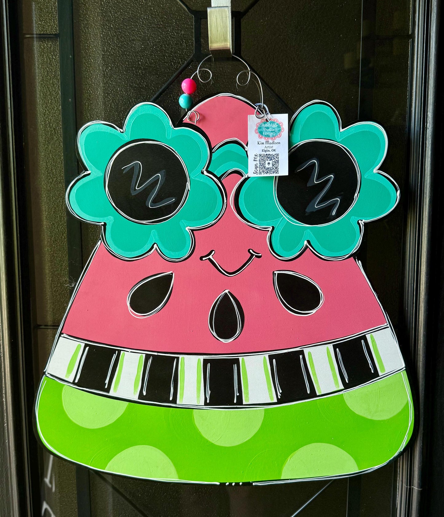 Watermelon with Glasses, Beach, Pineapple, Summer, door hanger, Summer, 22.7"x23"