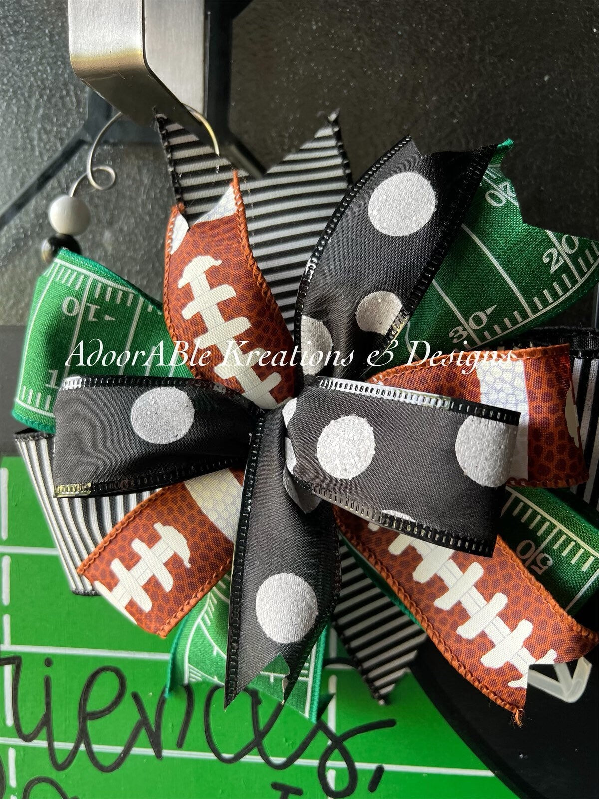 Football Door Hanger, Fall Decor, Hand Painted Birch Plywood