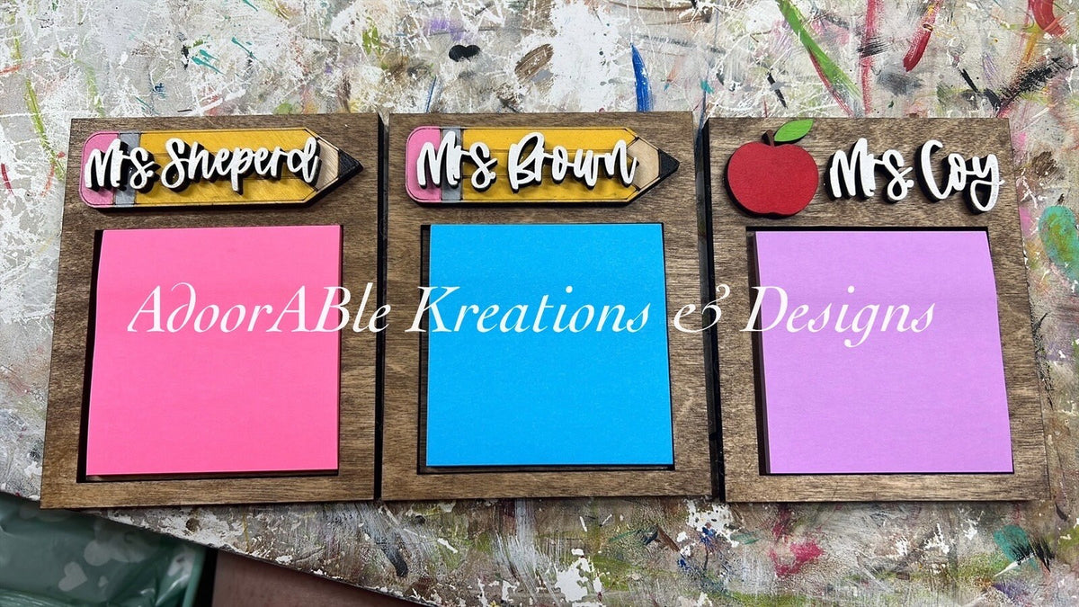 Post It Note Holders | Teacher gift | Teacher Appreciation Day | Personalization | Back to School