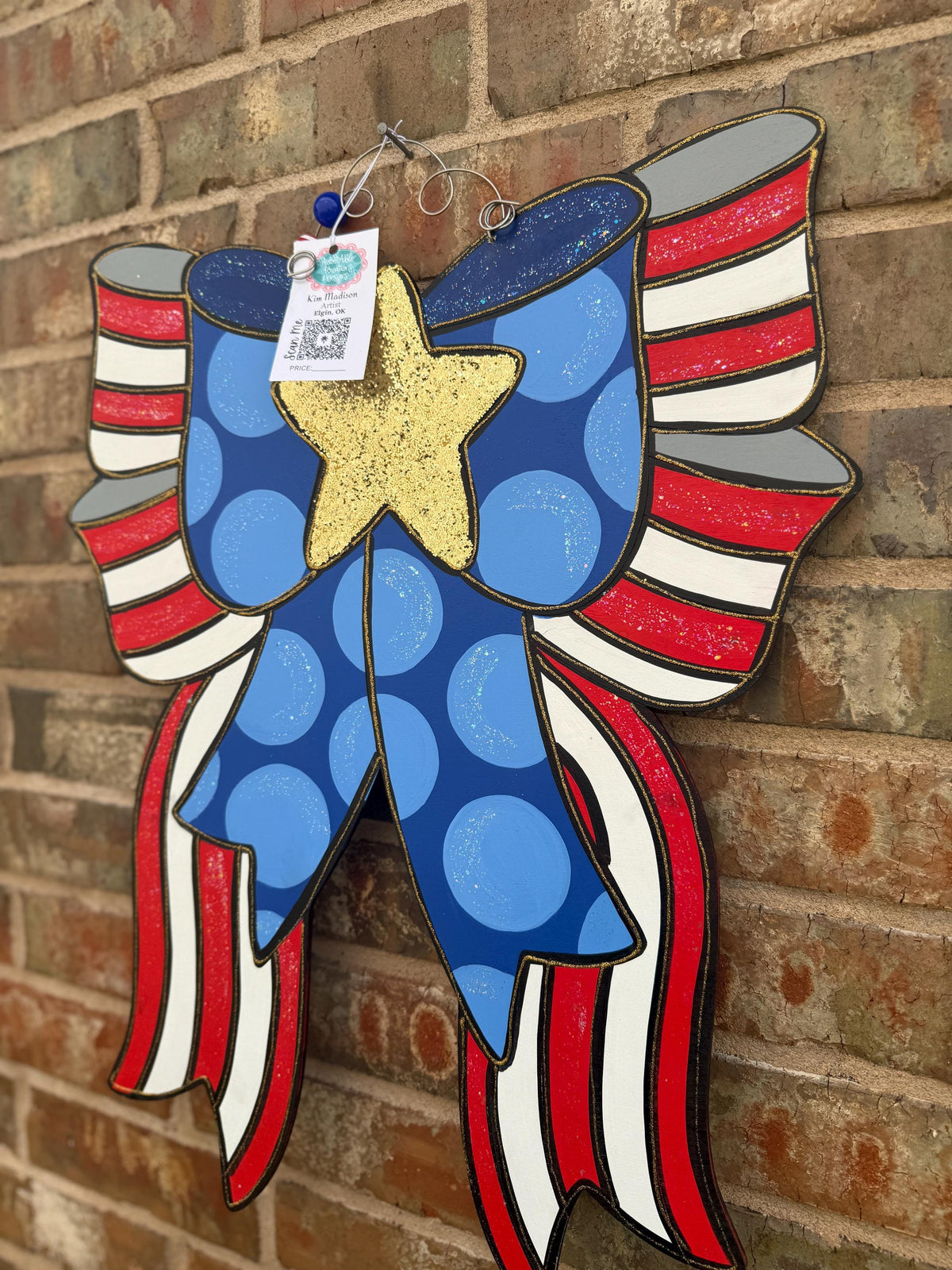 Patriotic Bow, Independence Day, 4th of July, 19"x23"