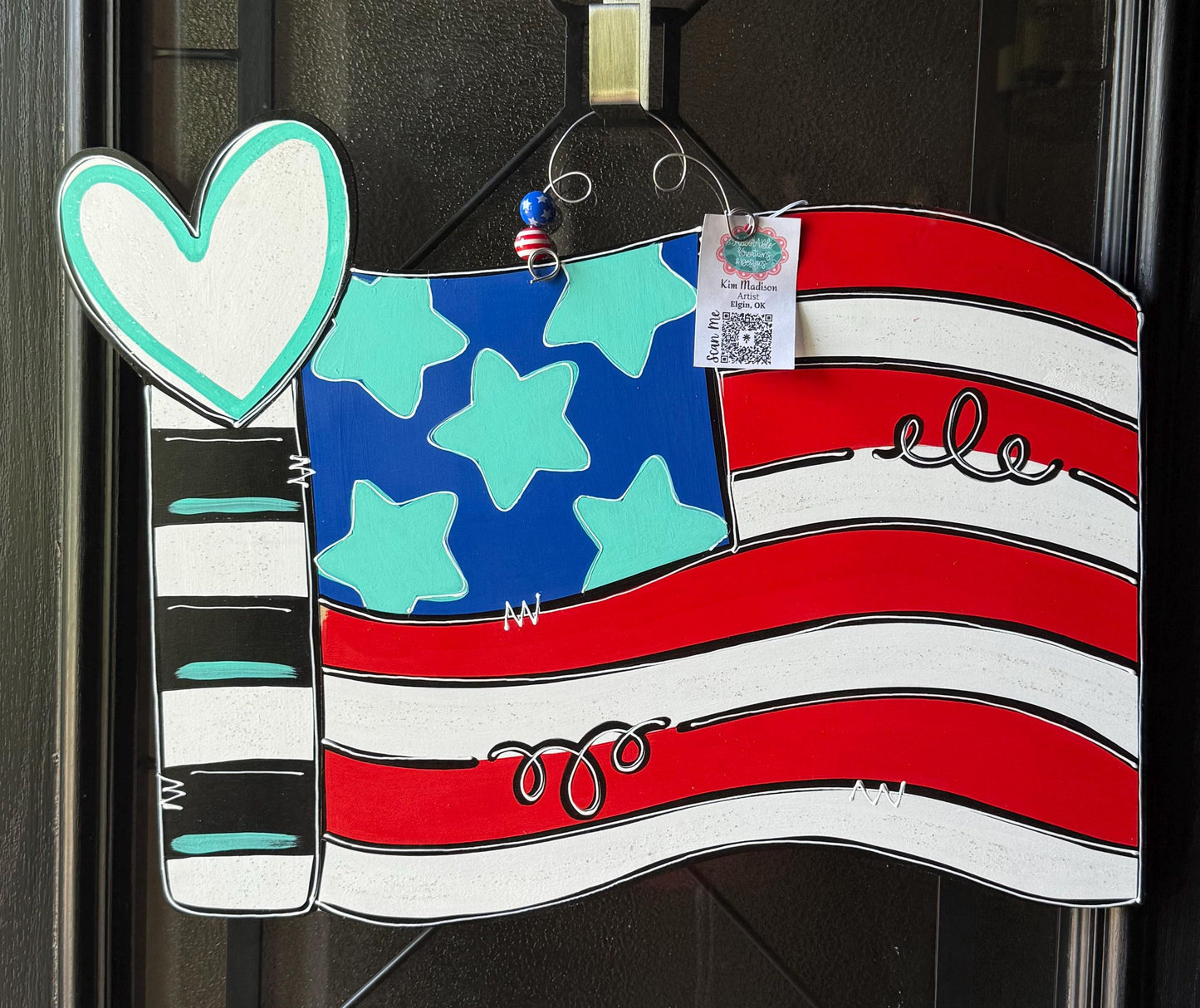 Flag door hanger, Merica, USA, 4th of July, Independence Day, 18”x23"