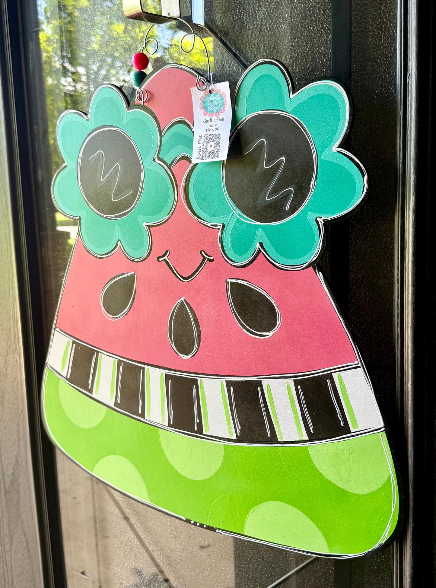 Watermelon with Glasses, Beach, Pineapple, Summer, door hanger, Summer, 22.7"x23"