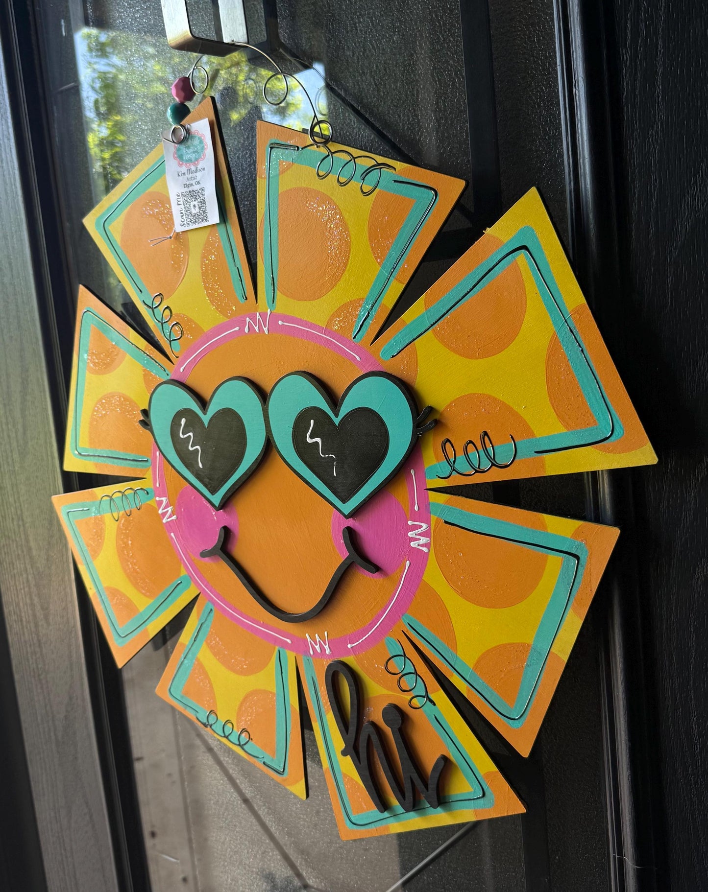 Summer Sun Door Hanger with Sunglasses, Beach Decor (22"x22")