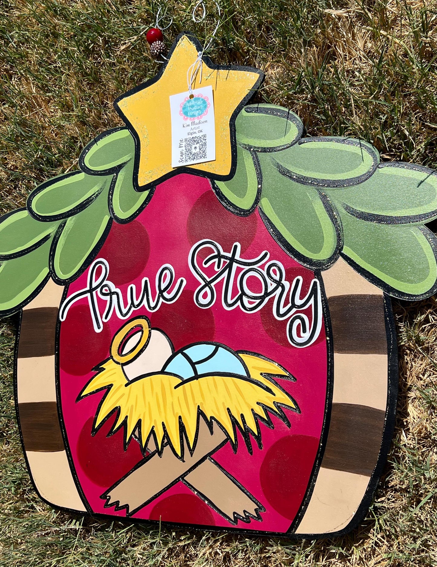 True Story Nativity Door Hanger, Christmas Decor (19x23")