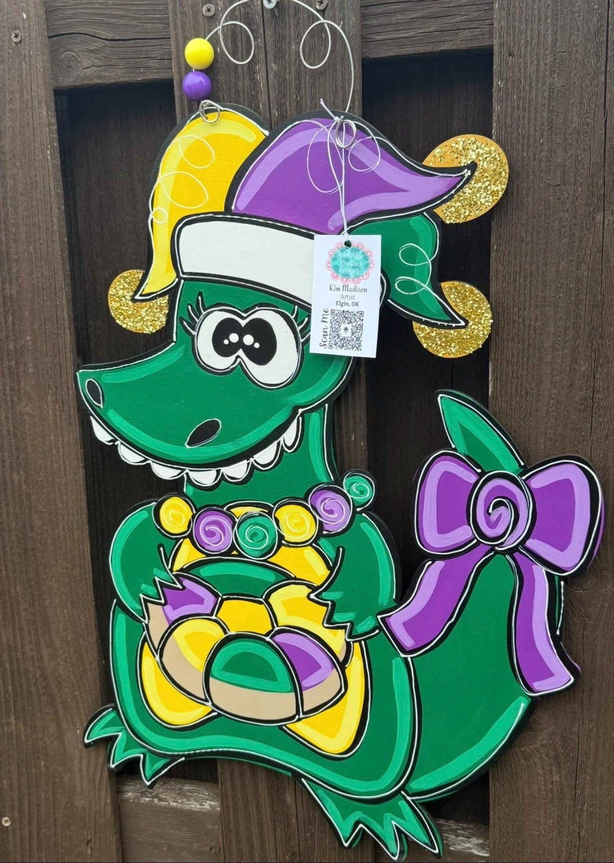 Mardi Gator Door Hanger