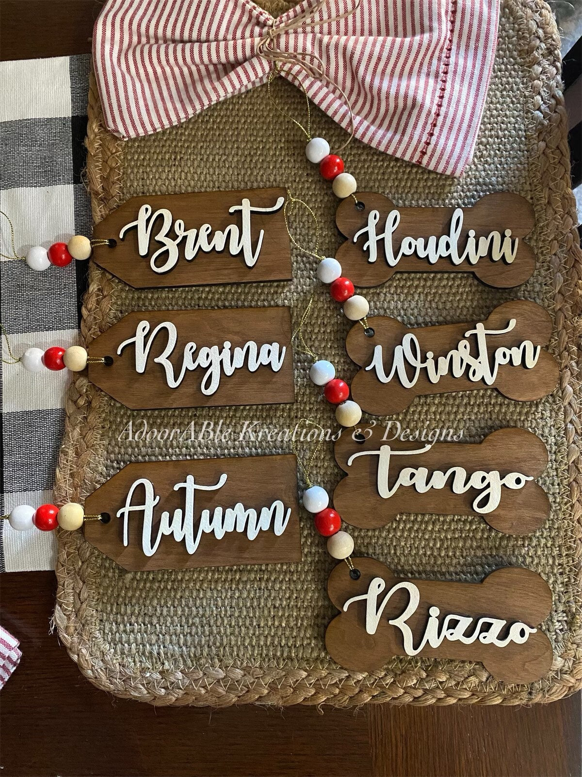 Personalized Dog Bone Stocking Tag – 3D Birch Plywood