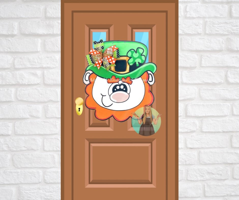 St Patrick's Day Leprechaun Door Hanger, Lucky Irish Decor