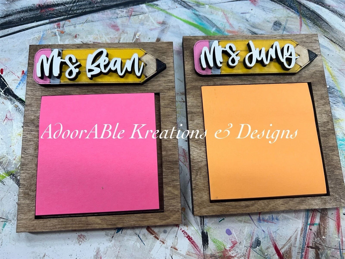 Post It Note Holders | Teacher gift | Teacher Appreciation Day | Personalization | Back to School