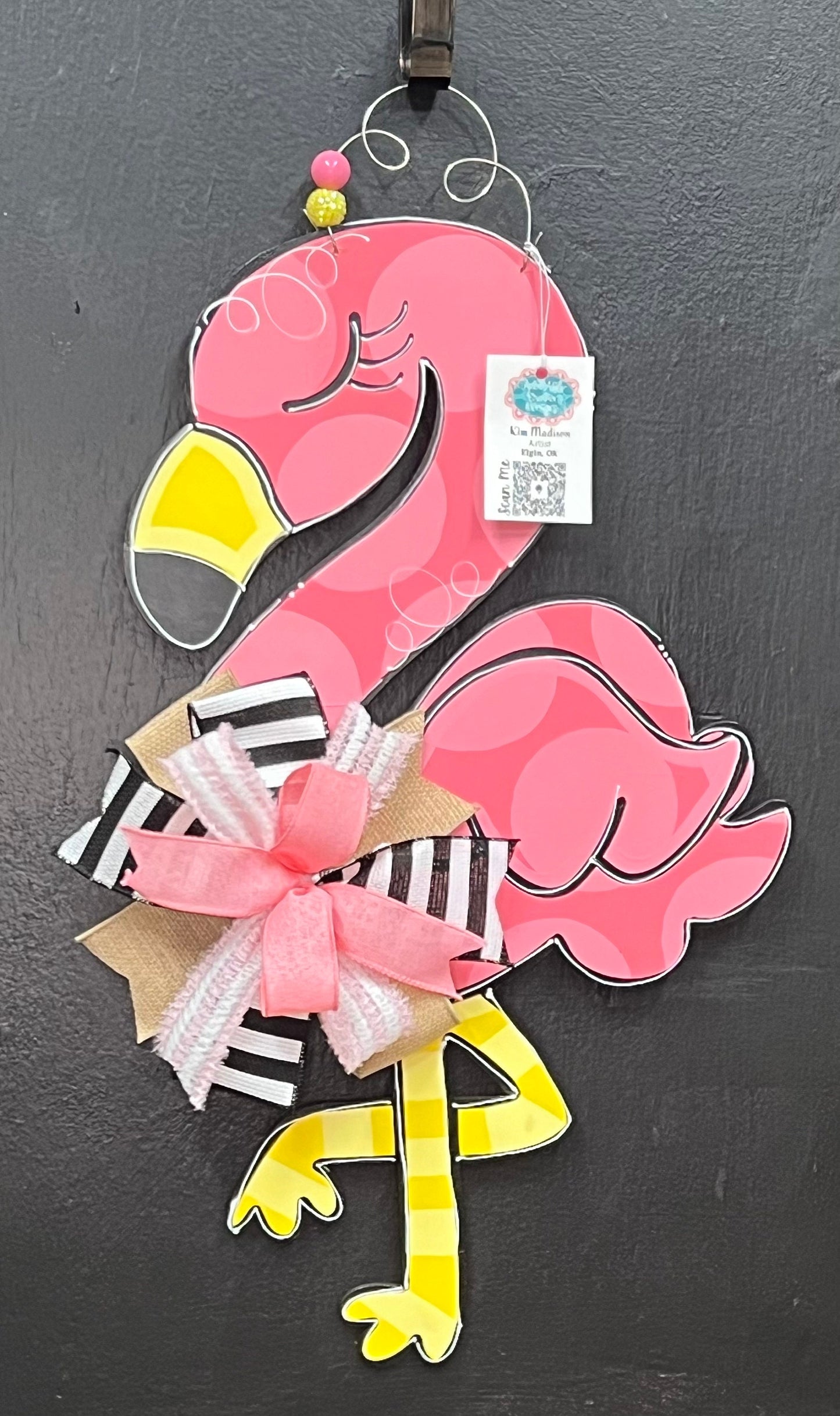 Flamingo, Beach, Summer, door hanger, Summer, 14"x23”