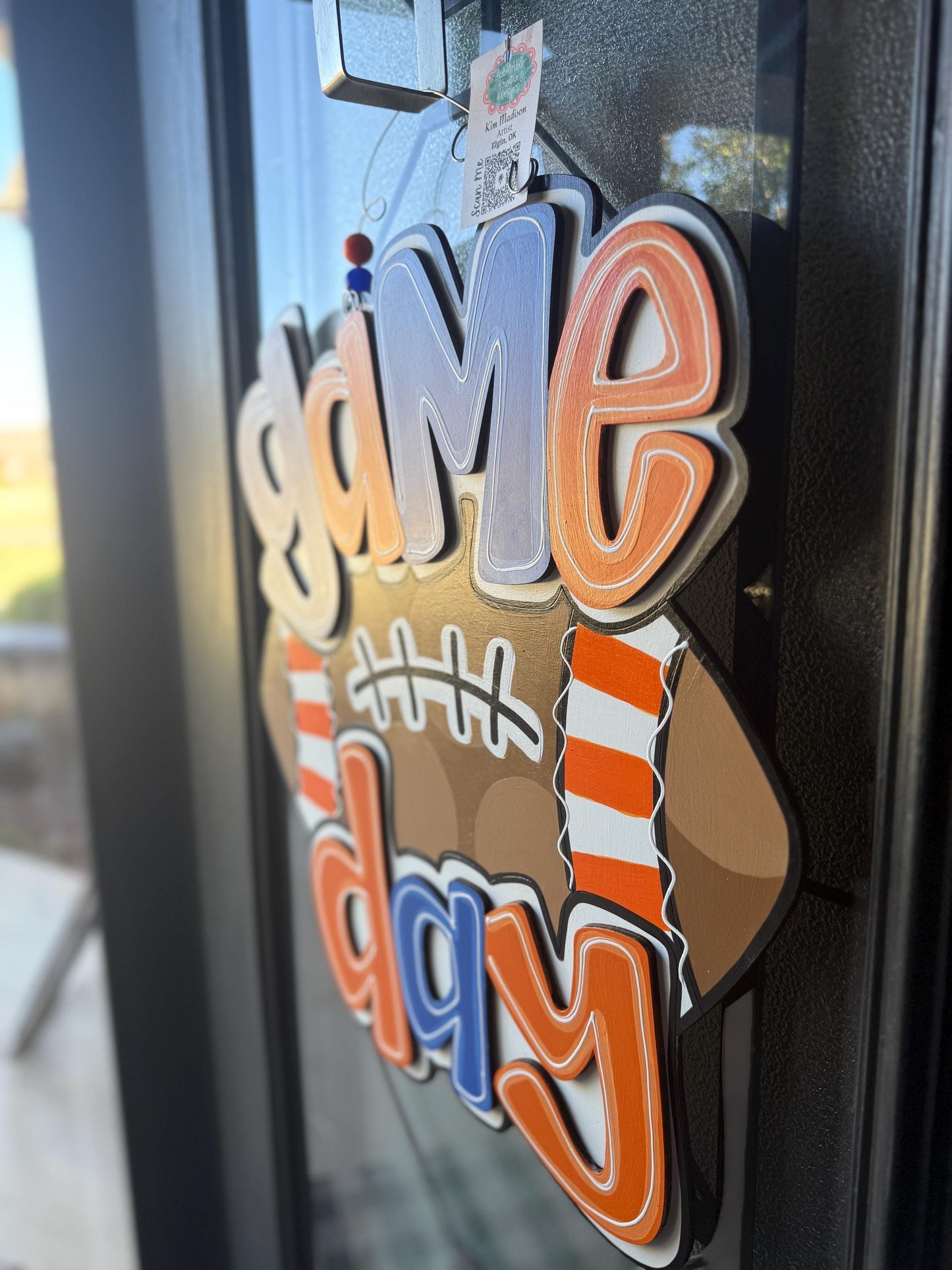 3D Football Door Hanger: Game Day Tailgate Decor