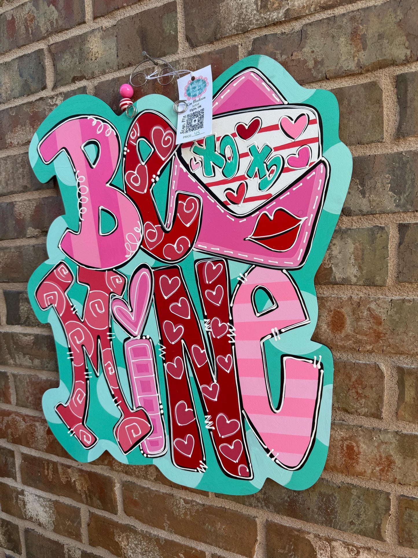 Be Mine Words door hanger, 20"x23"