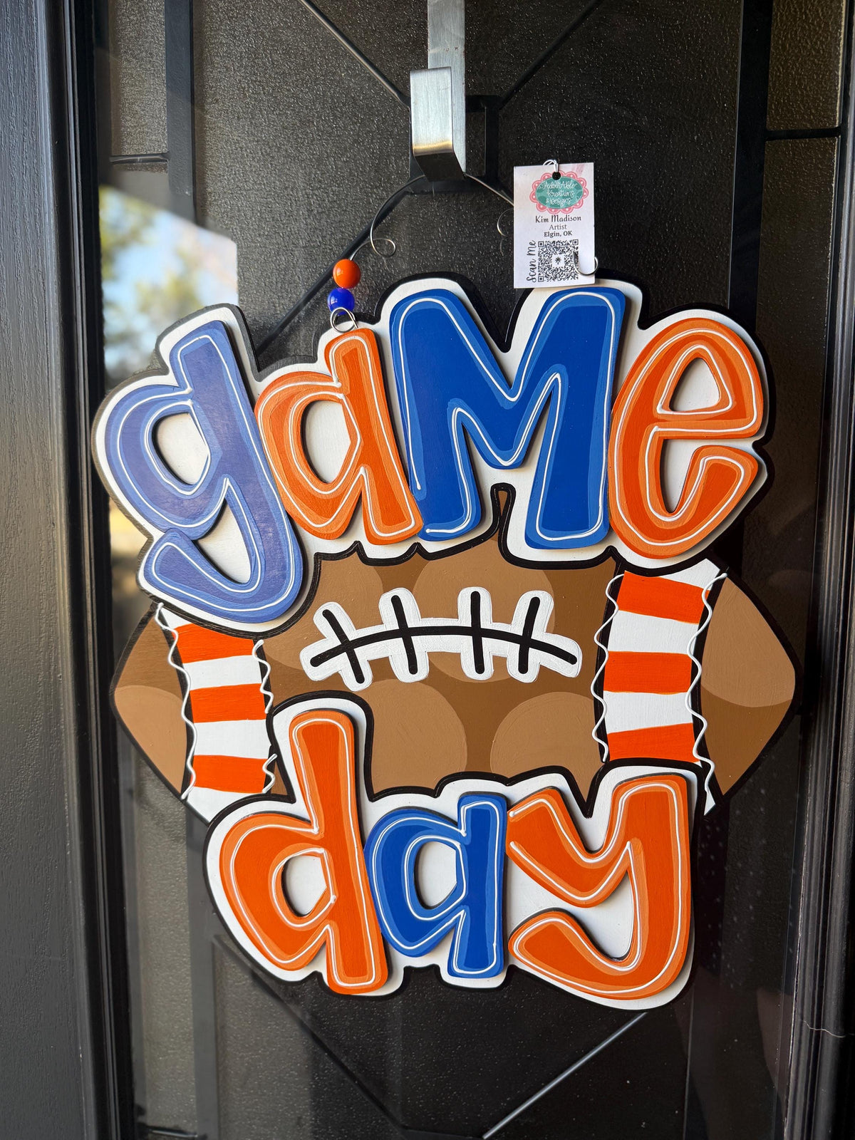 3D Football Door Hanger: Game Day Tailgate Decor