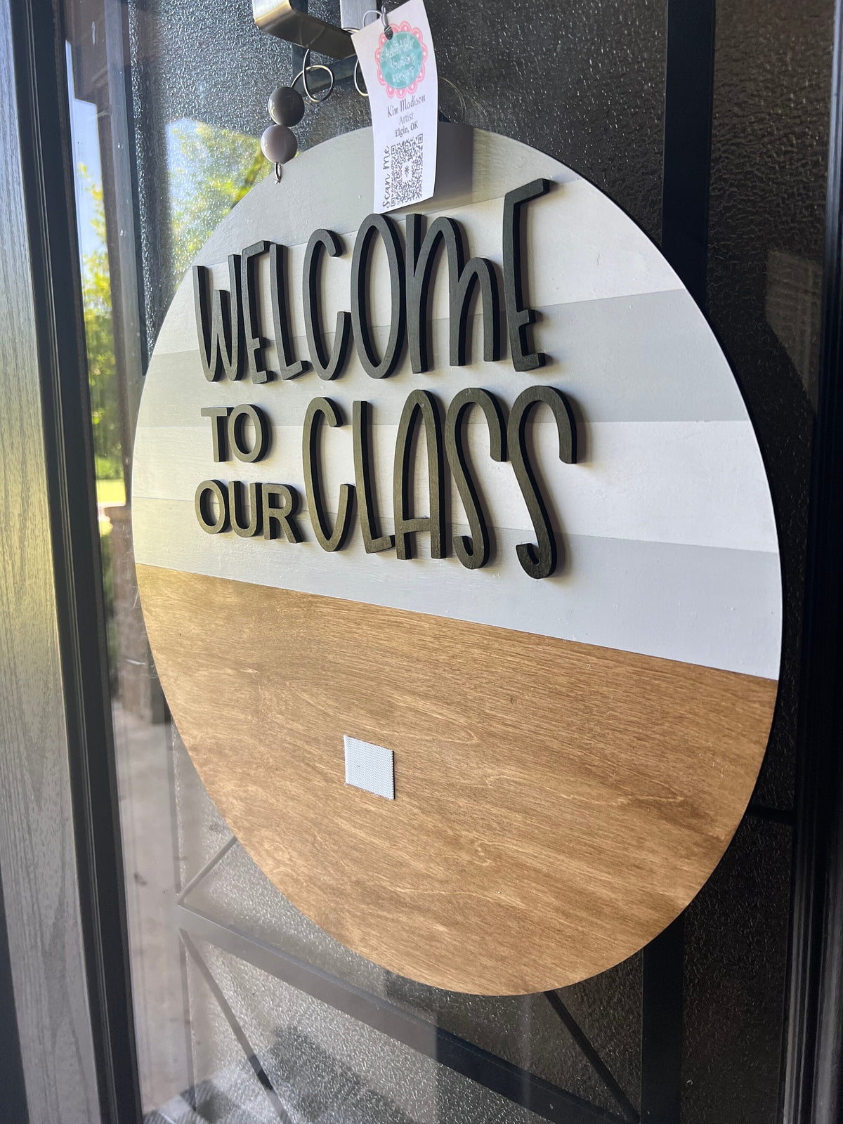 Welcome To Our Class Door Hanger Base, 20" Round, Interchangeable