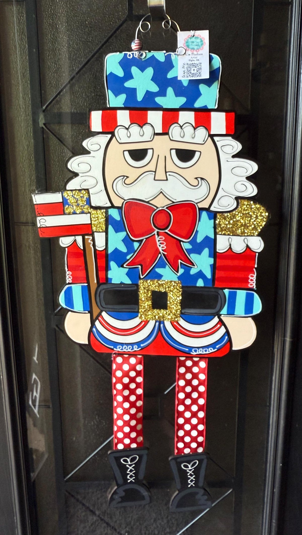 Patriotic Nutcracker Door Hanger, USA Independence Day Decor