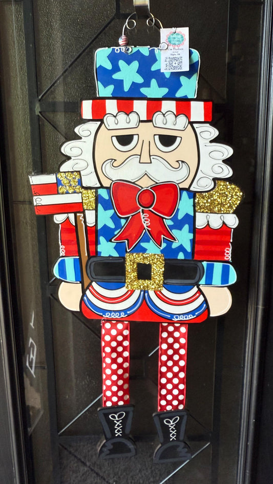 Patriotic Nutcracker Door Hanger, USA Independence Day Decor