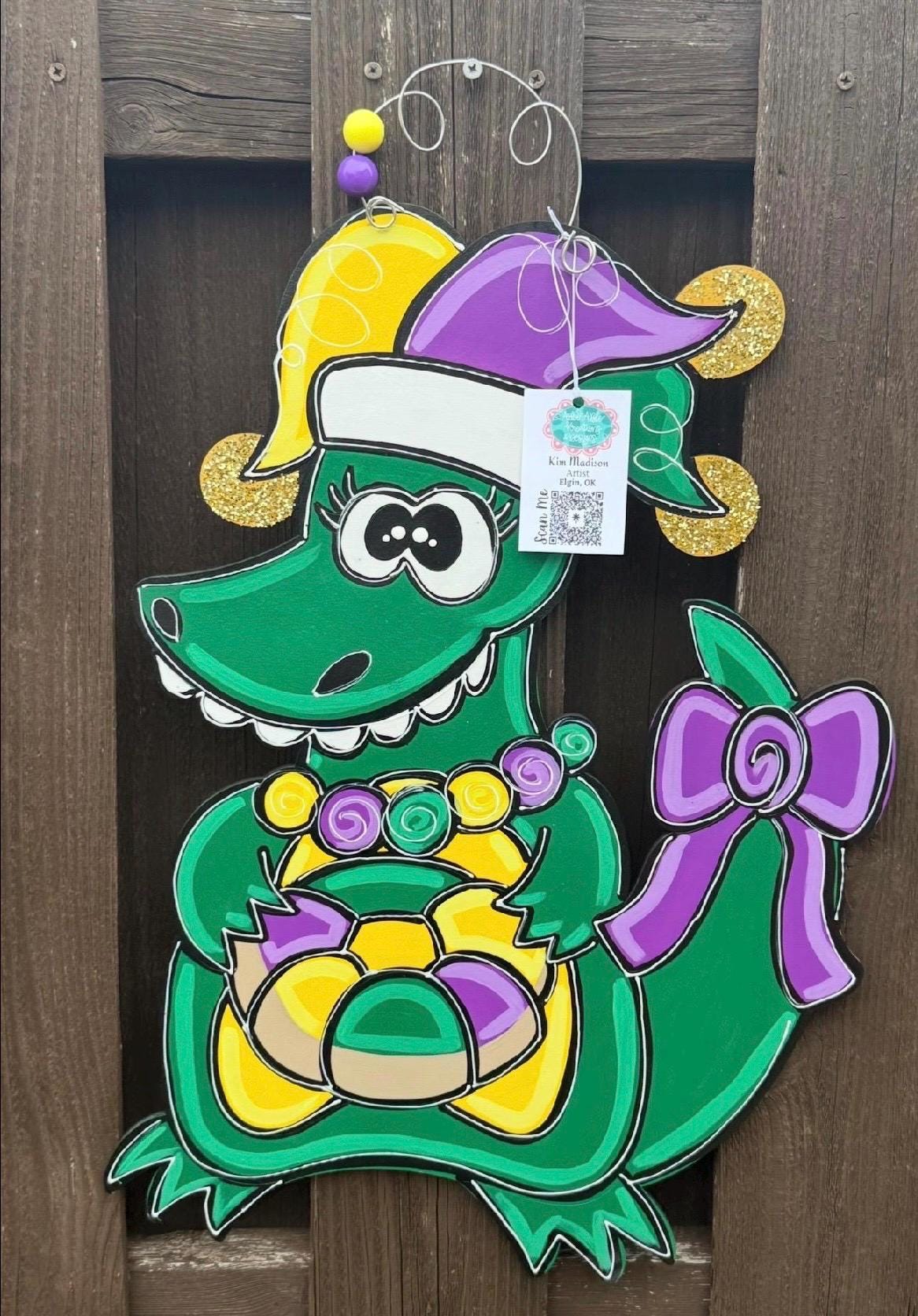Mardi Gator Door Hanger
