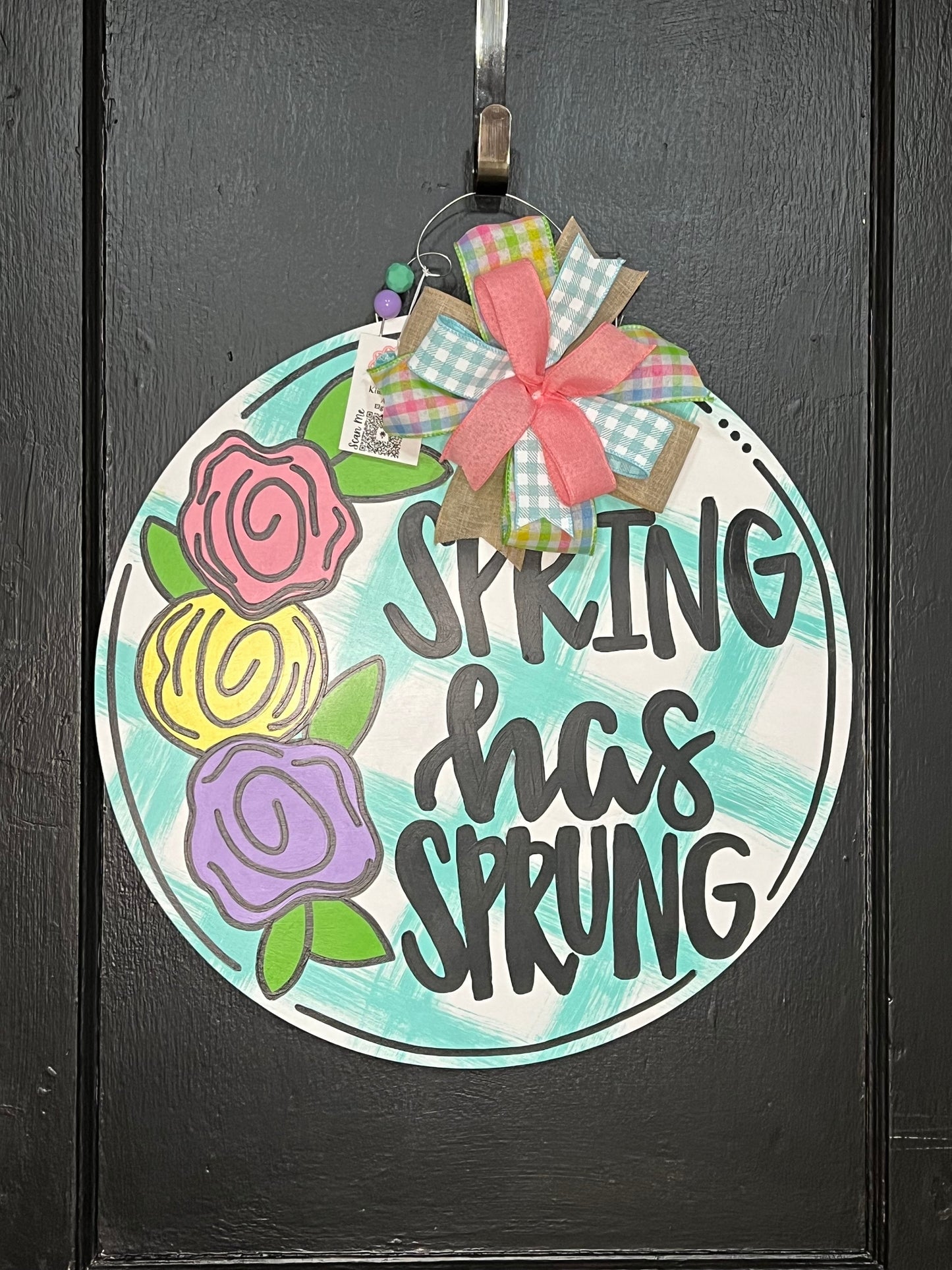 Floral Spring Door Hanger, 20" Round, Spring Decor