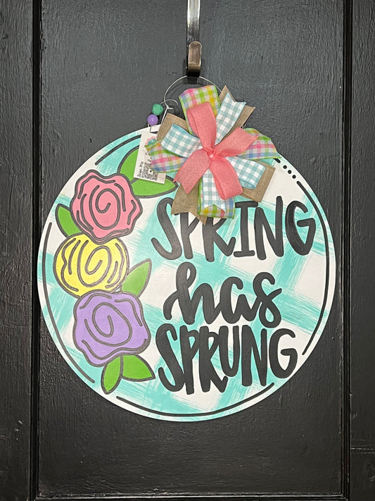 Floral Spring Door Hanger, 20" Round, Spring Decor